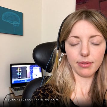 woman resting during neuroptimal neurofeedback session